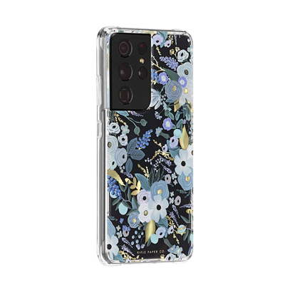 Rifle Paper Co. Garden Party Galaxy S21 Ultra 5G Case - Blue - Back View