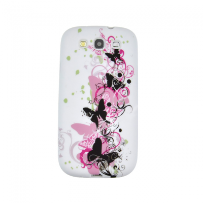 KOLAY Butterflies Galaxy S3 i9300 Case - White