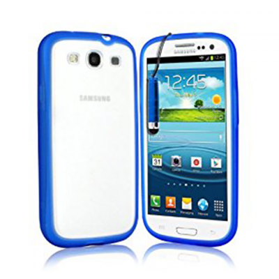 KOLAY Frosted Galaxy S3 i9300 Case - Clear and Blue
