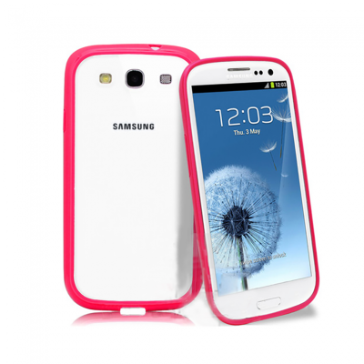 KOLAY Frosted Galaxy S3 i9300 Case - Clear and Red