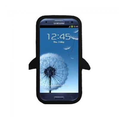 KOLAY Penguin Silicone Galaxy S3 i9300 Case - Black - Front View