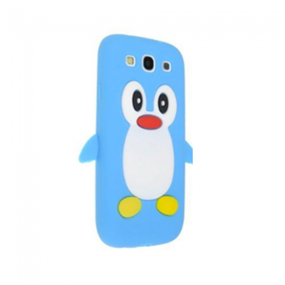 KOLAY Penguin Silicone Galaxy S3 i9300 Case - Light Blue