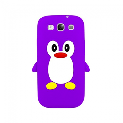 KOLAY Penguin Silicone Galaxy S3 i9300 Case - Purple