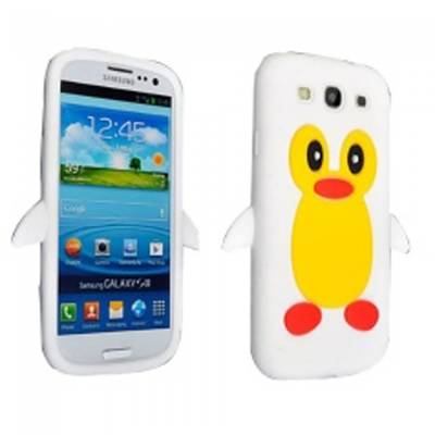 KOLAY Penguin Silicone Galaxy S3 i9300 Case - White