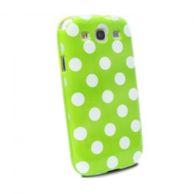 KOLAY Gel Polka Dot Galaxy S3 i9300 Case - Green