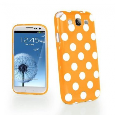 KOLAY Gel Polka Dot Galaxy S3 i9300 Case - Orange