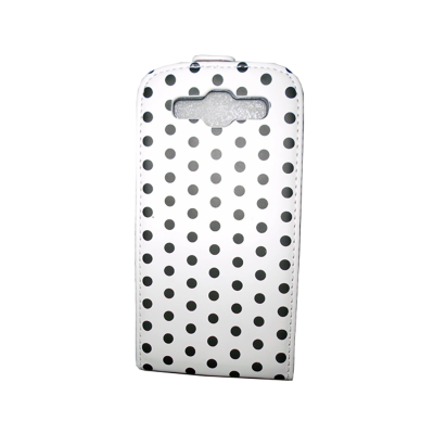 KOLAY Flip Polka Dot Galaxy S3 i9300 Case - White and Black