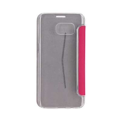 XQISIT Adour Flap Galaxy S7 EDGE Cover - Pink - Back View