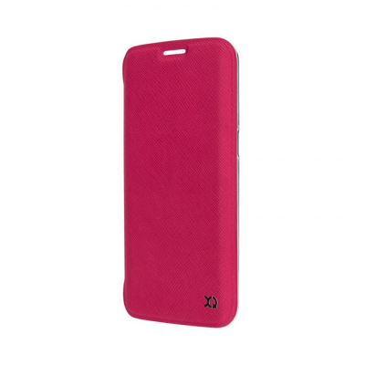 XQISIT Adour Flap Galaxy S7 EDGE Cover - Pink - Side View