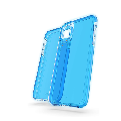 Gear4 Crystal Palace iPhone 11 Case - Neon Blue - Side View
