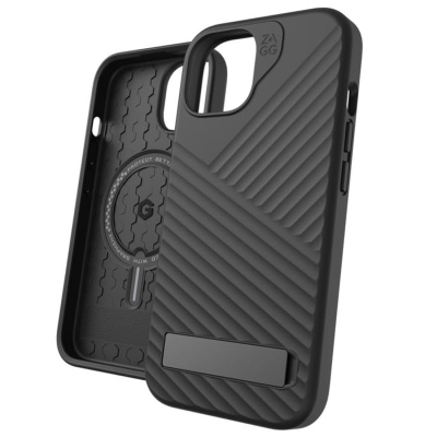 Zagg Denali Snap With Kickstand iPhone 15 Pro Case - Black - Front View