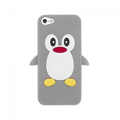 KOLAY Penguin Silicone iPhone 4 / 4S Case - Grey
