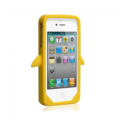 KOLAY Penguin Silicone iPhone 4 / 4S Case - Yellow - Side View