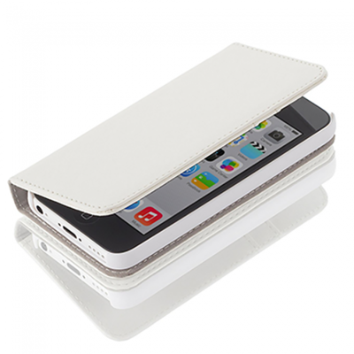 Gear4 Leather Book iPhone 5 / 5S / SE Case - White - Open View