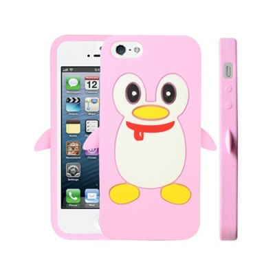 KOLAY Penguin Silicone iPhone 5 / 5S / SE Case - Light Pink