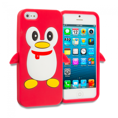 KOLAY Penguin Silicone iPhone 5 / 5S / SE Case - Red