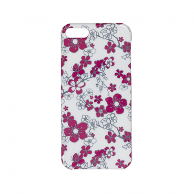 Trendz Floral Patterned Hard Shell iPhone 5 / 5S / SE Case - Purple and White