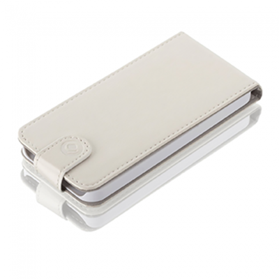 Gear4 Leather Flip iPhone 5 / 5S / SE Case - White - Side View