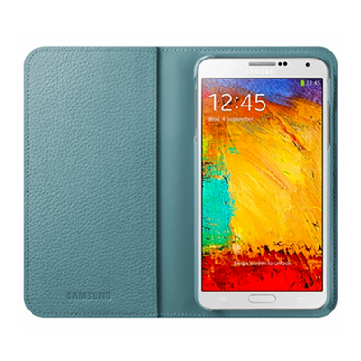 Samsung Mini Purse Galaxy Note 3 Case - Blue Lime - Open View