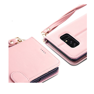 Belk Elegant Concise Book Galaxy Note 8 Case - Pink - Back View