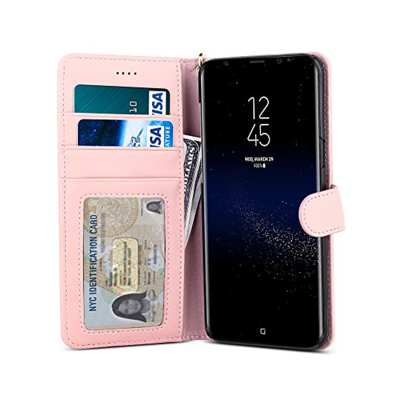 Belk Elegant Concise Book Galaxy Note 8 Case - Pink - Open View