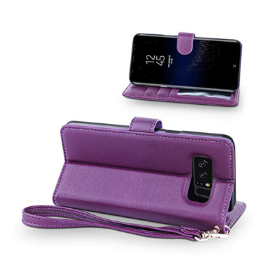Belk Elegant Concise Book Galaxy Note 8 Case - Purple - Stand View