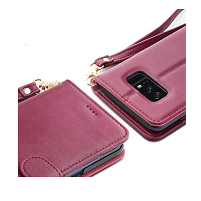 Belk Elegant Concise Book Galaxy Note 8 Case - Red - Back View