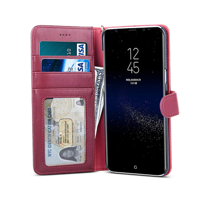 Belk Elegant Concise Book Galaxy Note 8 Case - Red - Open View