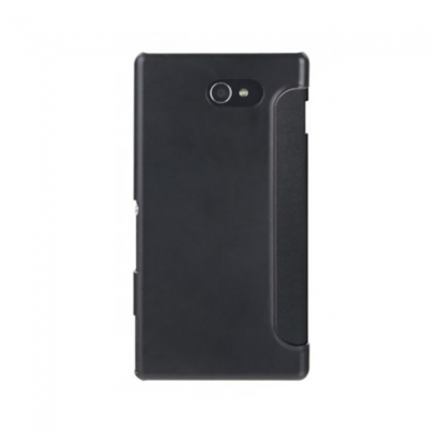 Roxfit Premium Slim Line Book Xperia M2 Case - Black - Back View