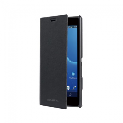 Roxfit Premium Slim Line Book Xperia M2 Case - Black - Open View