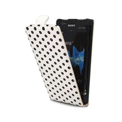 Ryse Polka Dot Flip Xperia S Case - White