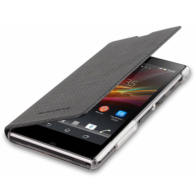 Roxfit Book Tech Xperia Z1 Case - Carbon Black - Open View