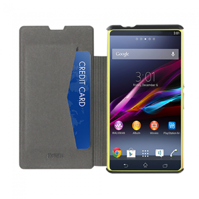 Roxfit Book Executive Xperia Z1 Case - Nero Black - Open View